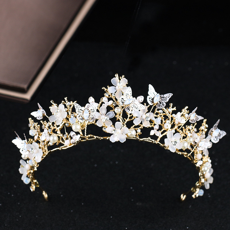 Butterfly Flower Headdress Baroque Crown