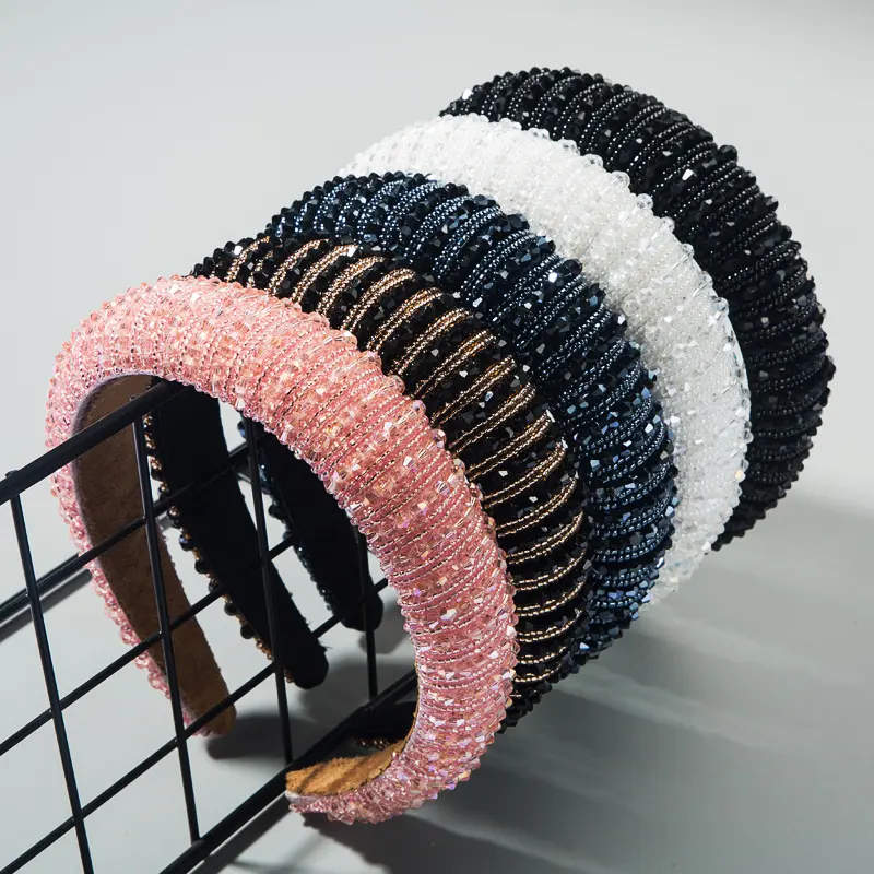 Heming Headband Hand-Woven Crystal Baroque Sponge Hair Bundle Korean