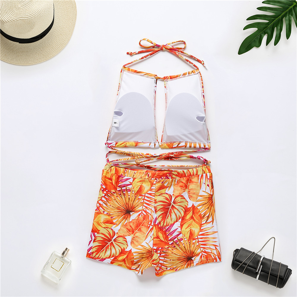 Swimsuit New Multi-rope Cross Bikini Amazon Europe and America Boxer Swimsuit High Waist