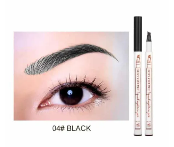 Four-head Engraving Eyebrow Liquid Eyebrow Pencil - Black