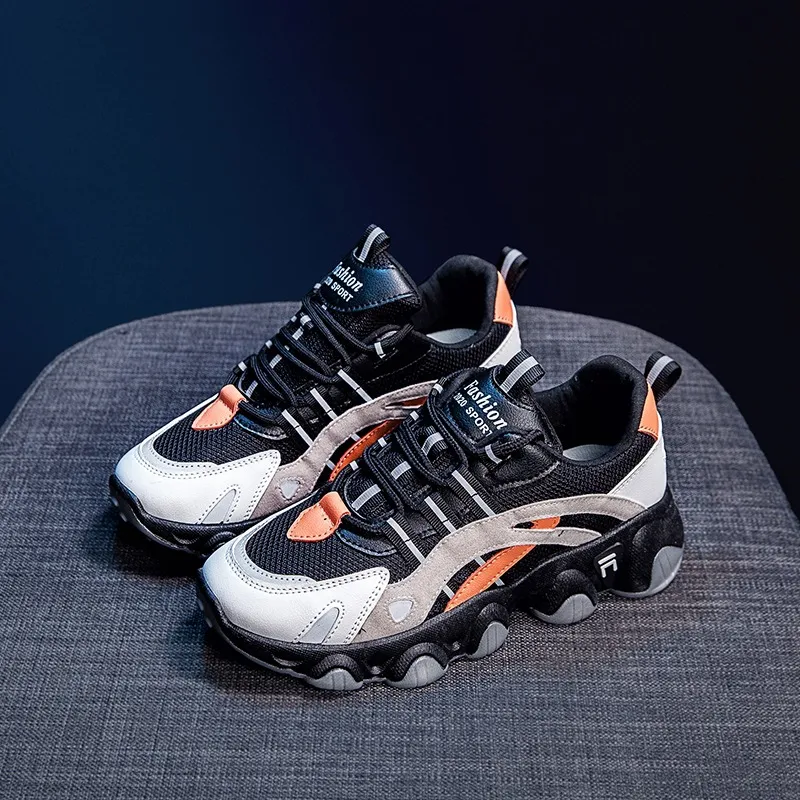 Korean Fashion Female Student Sports Shoes Increase Street Shooting Casual Shoes Women - Orange
