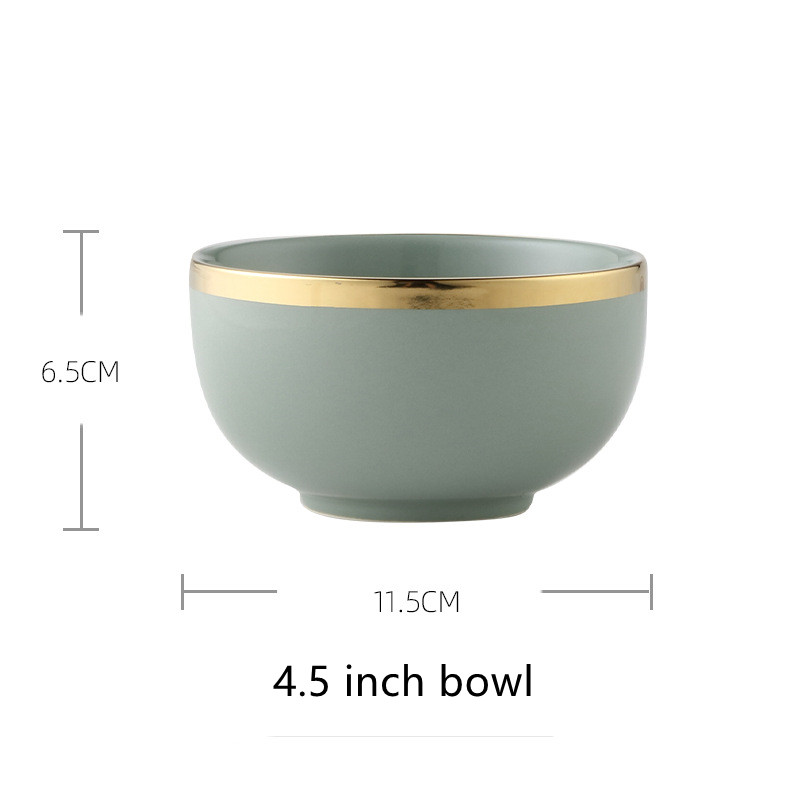 Title 6, Ceramic Bowl And Plate Border Tableware Set Hou...