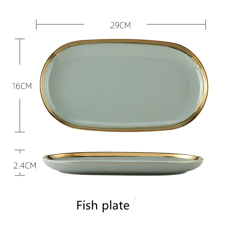 Title 2, Ceramic Bowl And Plate Border Tableware Set Hou...