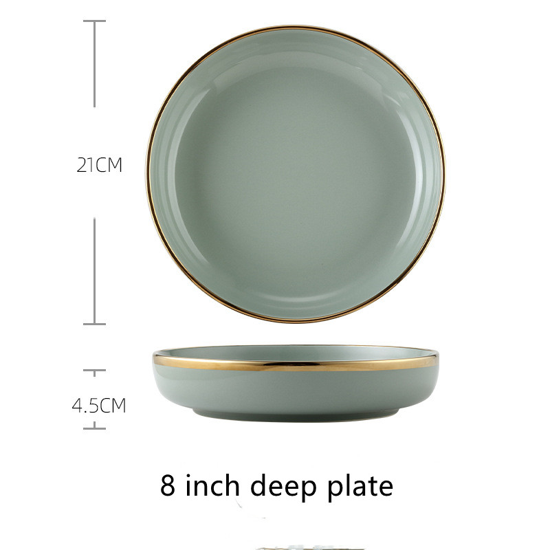 Title 3, Ceramic Bowl And Plate Border Tableware Set Hou...