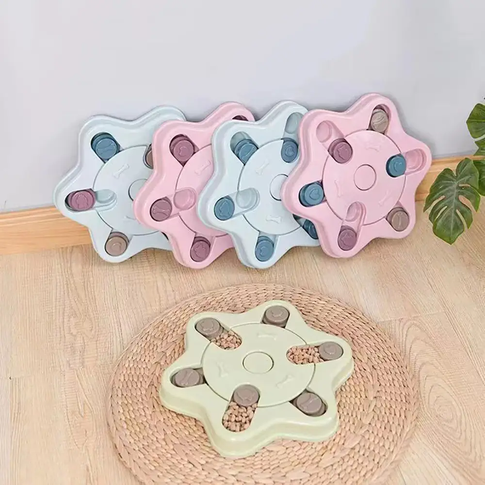 Dog Puzzle Feeder Bowl, Interactive Slow Eating Turntable for Pets