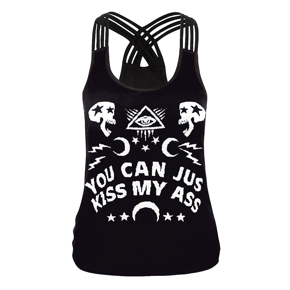 Title 4, Mandala Printed Cross - Back Vest For Ladies