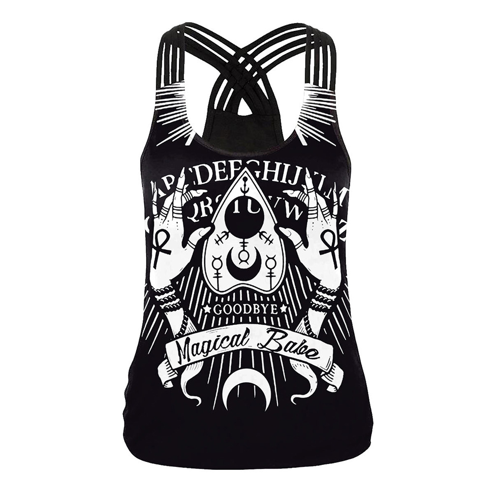 Title 5, Mandala Printed Cross - Back Vest For Ladies