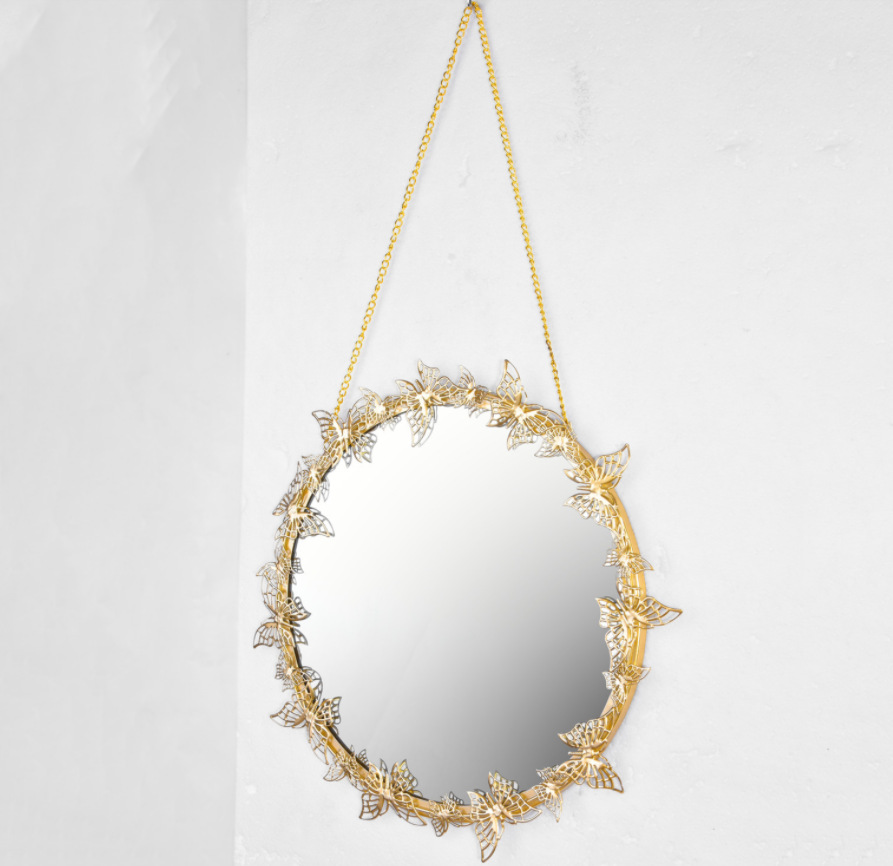 Round Wrought Iron Wall Mirror