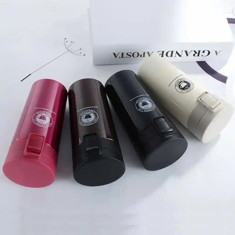 New Stainless Steel Coffee Cup Portable Business Car Gift Water Cup Creative Bouncing Cover Vacuum Cup Custom