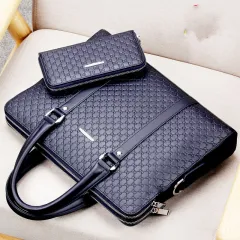Handbag Cowhide Business Briefcase Embossed Letters Single Shoulder Messenger Bag Horizontal Multi-layer - 2 Style - View 1