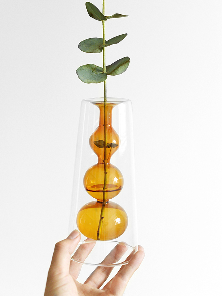 Retro Stained Glass Vase Gourd Hydroponic Flower Plant — foto 13
