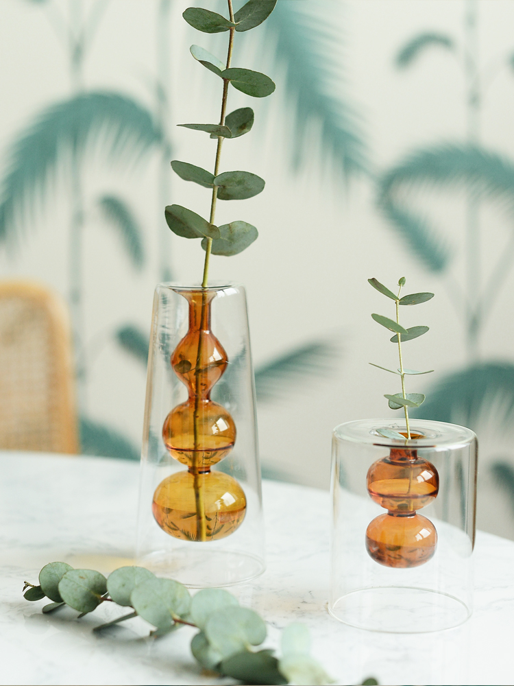 Retro Stained Glass Vase Gourd Hydroponic Flower Plant — foto 5
