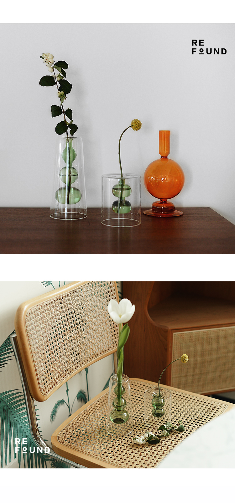 Retro Stained Glass Vase Gourd Hydroponic Flower Plant — foto 8