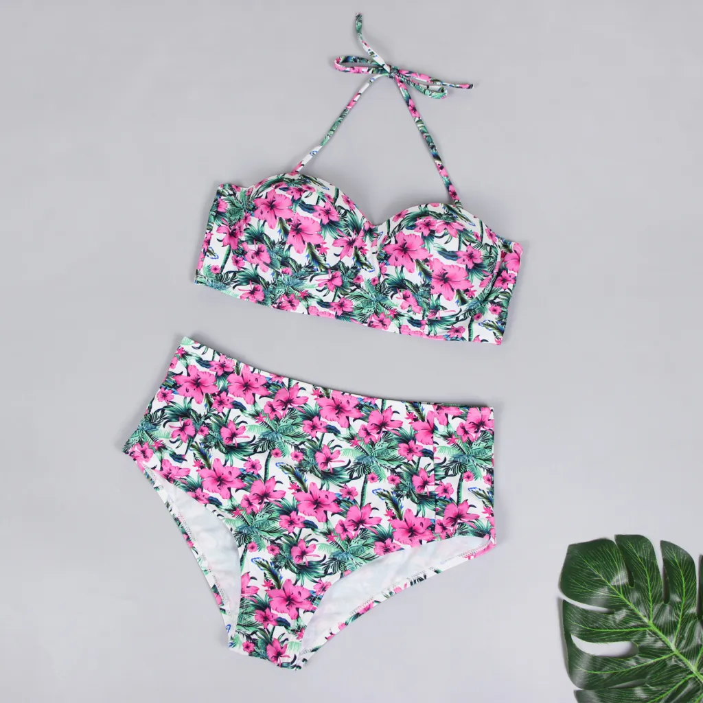 Ladies Swimsuit Fashion Print Ladies Split Swimsuit Sexy Bikini - G-M