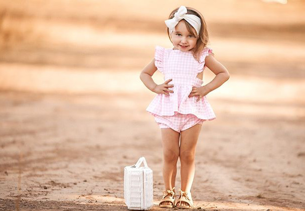 Children'S Lace Plaid Skirt  Shorts Two-Piece Suit