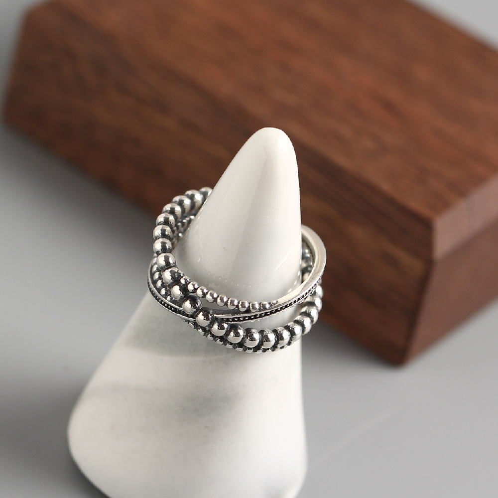 S925 Sterling Silver Multilayer Winding Retro Ring