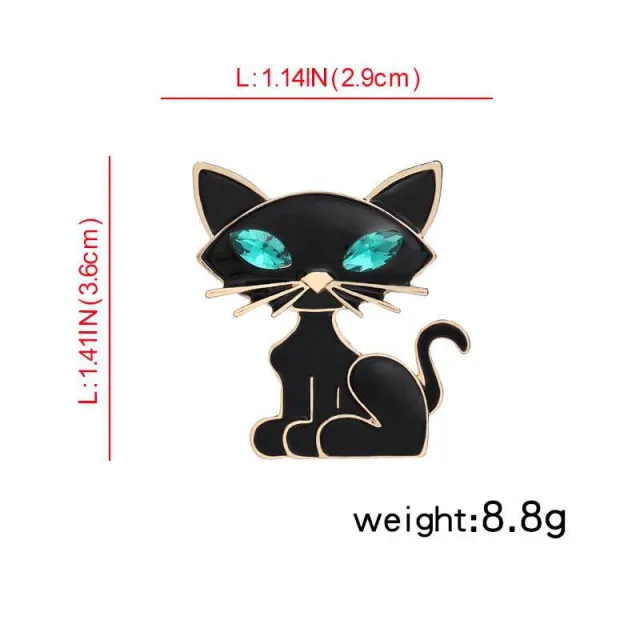 Korean Version Of The New Personality Black Cat Brooch High End Crystal Corsage Photo Color - Shop at LoveMi
