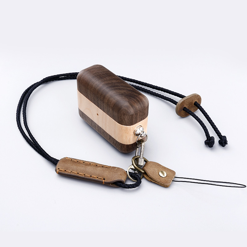 Compatible with Apple, Bluetooth WirelessEarphones Log Shell Anti-fall High-quality Solid Wood Hard Shell