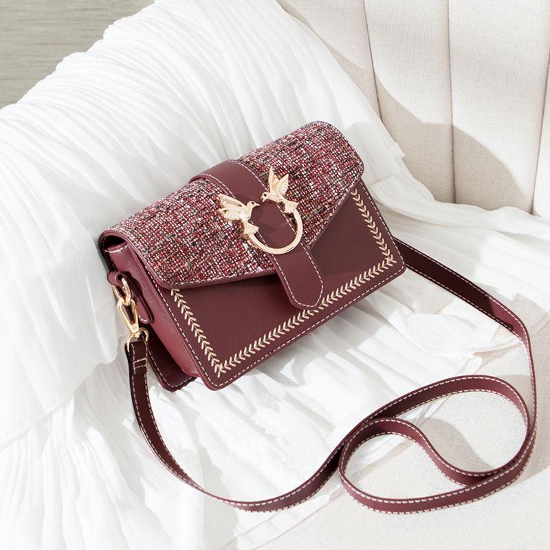 Burgundy shoulder strap