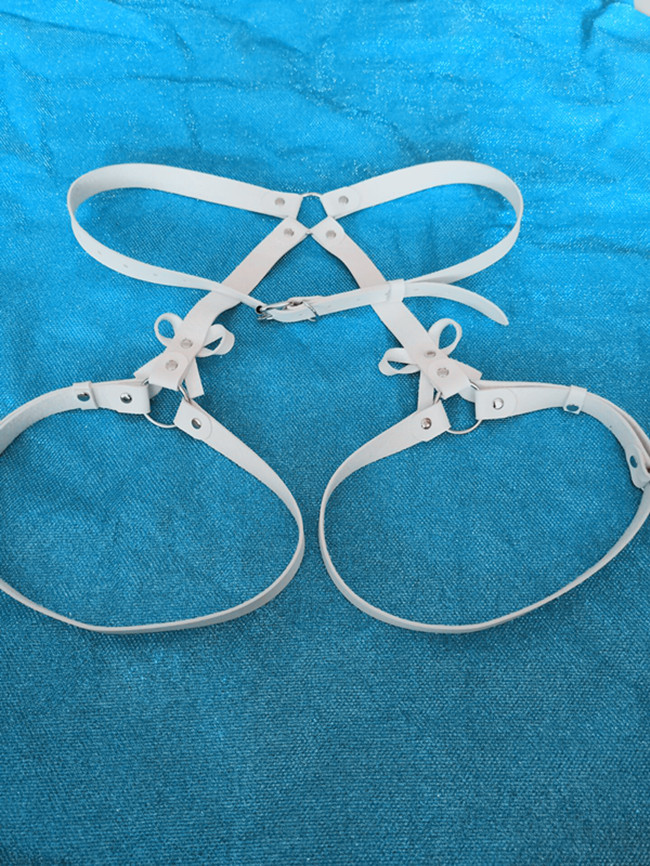 Women'S Belt Bowknot Leather Belt Panties With Leg Loop Accessories