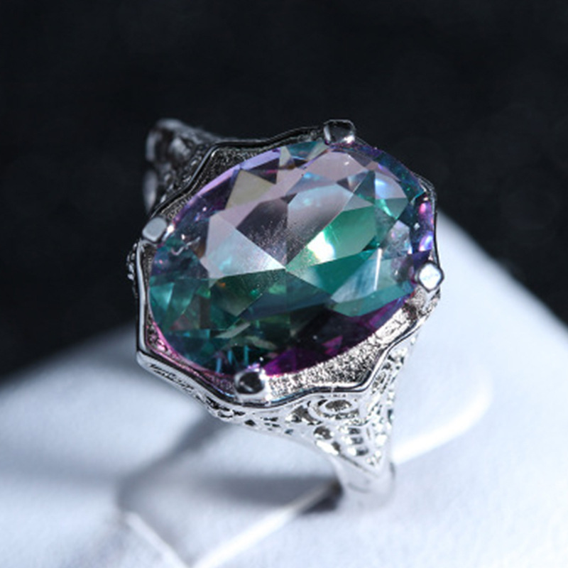 New Colorful Oval Electroplating Ring