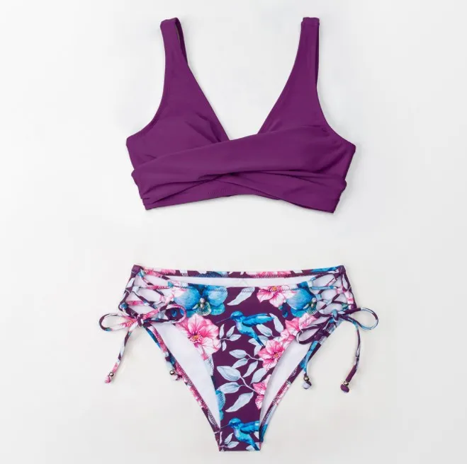 Printed Swimsuit Bikini Swimsuit Women - H-Xl