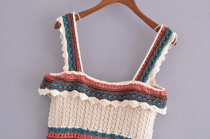 European And American Style Crochet Jacquard Lace Slim Knit Top