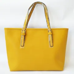 Fashion Handbag Cross Grain Leather Shoulder Bag Lady Bag Shopping Bag Autumn Female Bag - Yellow - View 1