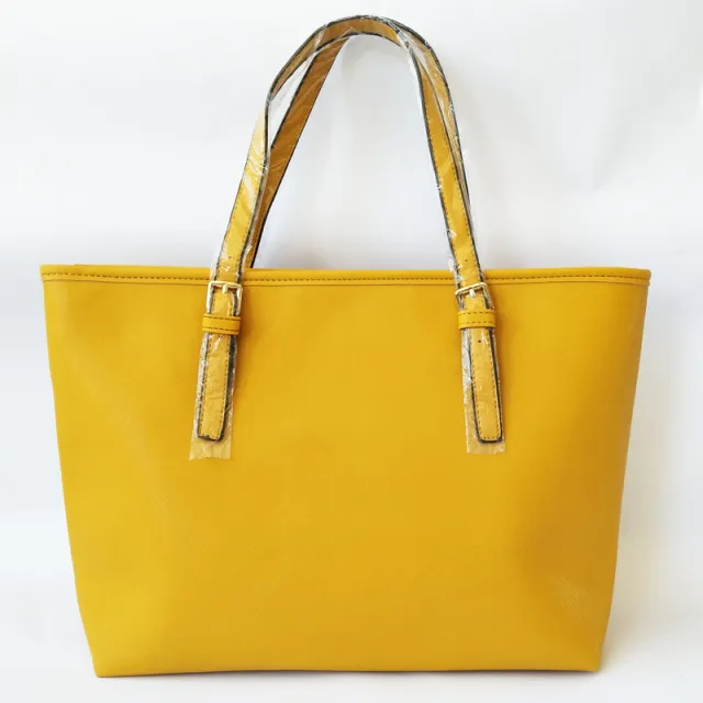 Fashion Handbag Cross Grain Leather Shoulder Bag Lady Bag Shopping Bag Autumn Female Bag Yellow - Shop at LoveMi
