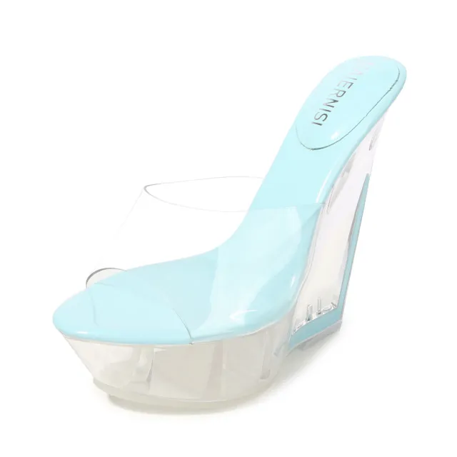 Korean Version Of The Thick soled Super High heeled Sandals Blue - Shop at LoveMi