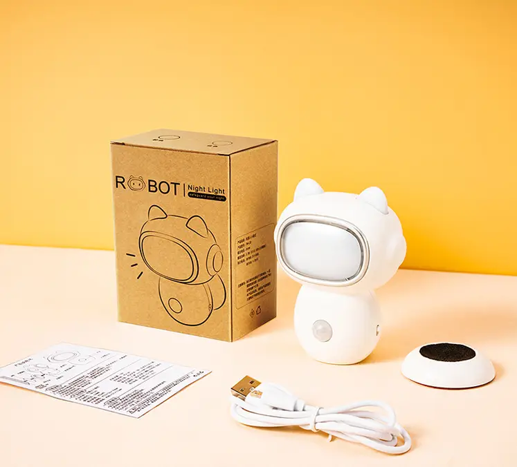 Creative Cute Pet Robot Human Body Induction Usb Charging Bedroom Baby Sleeping Night Light