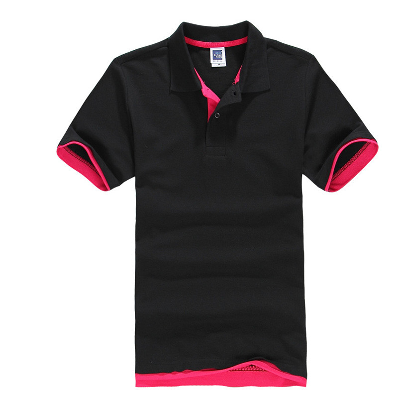 Pure Color Polo Shirt Lapel Short Sleeve Foreign Trade Source Logo Customization