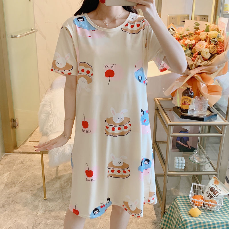Spring And Summer Confinement Clothing Cartoon Breastfeeding Dress Nursing Clothing Pregnant Women Pajamas Postpartum Outing Hot Mom Large Size Dress
