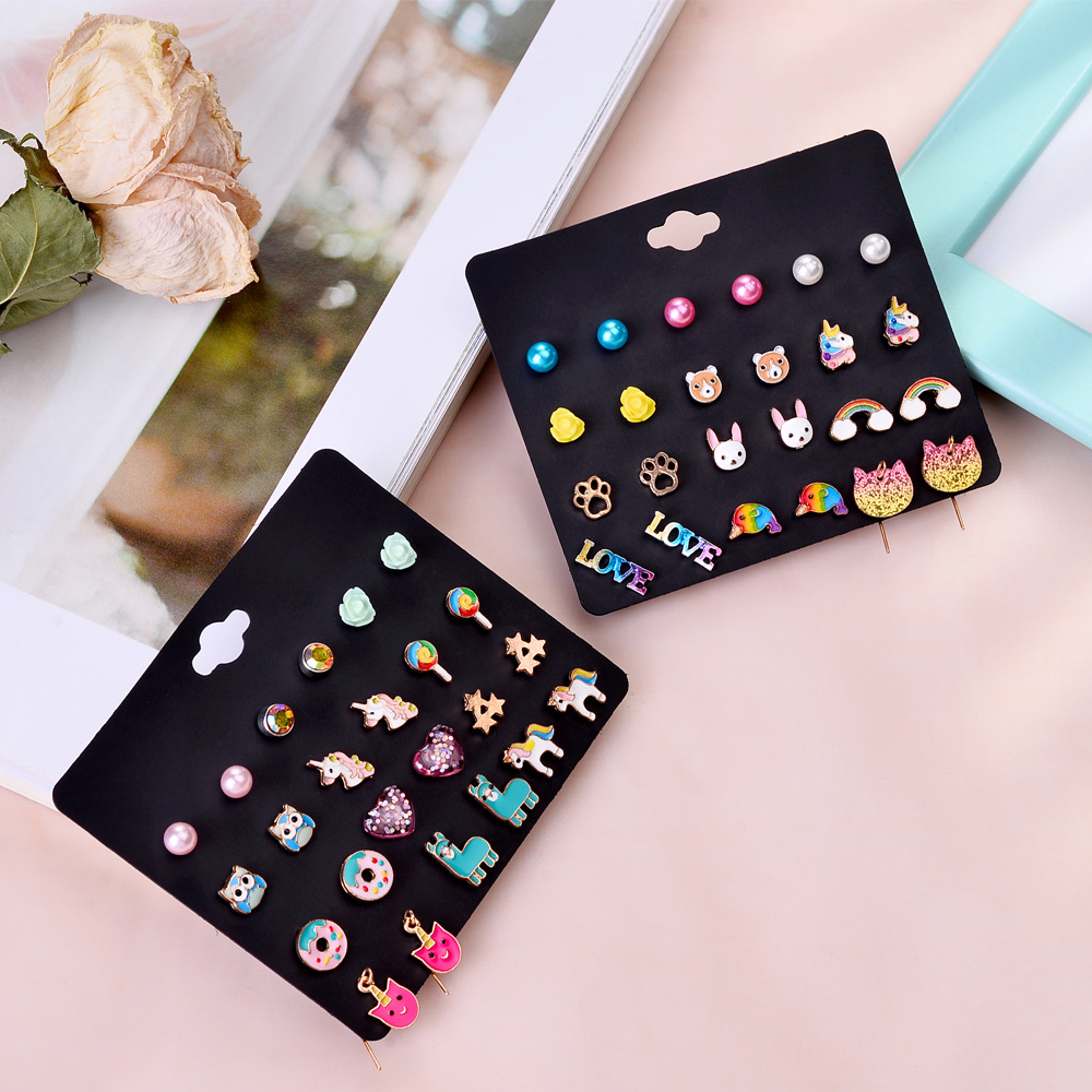 Cute Little Animal Love Combination Earrings