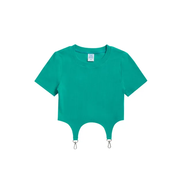Girl Slim Fit Casual Short Sleeve T shirts Women High Street Green - Shop at LoveMi