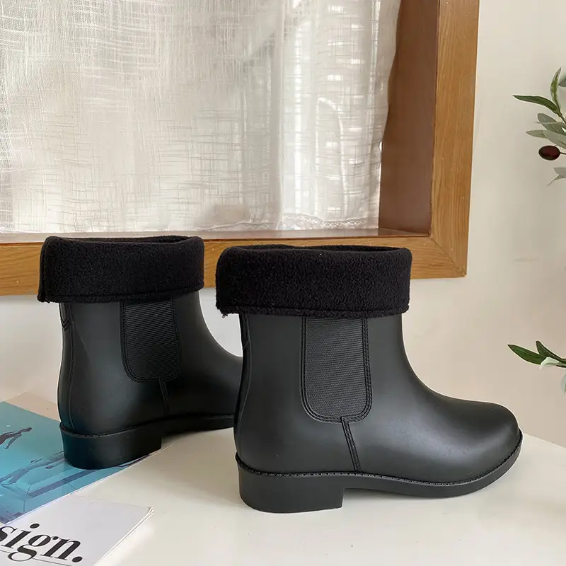 Slippery Rain Boots Plus Velvet Warmth Tube Overshoes