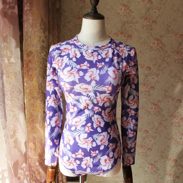 Female Swimsuit Hot Spring Long sleeved Purple - Shop at LoveMi