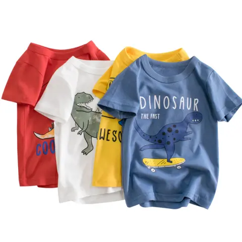 Printed Boy's T-shirt Short-sleeved Korean Fashion Children's Bottoming Shirt