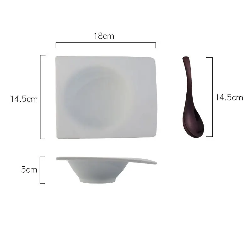 Nordic Creative Ceramic Ice Cream Dessert Salad Bowl With Spoon