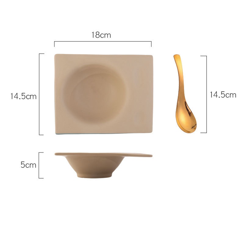 Nordic Creative Ceramic Ice Cream Dessert Salad Bowl With Spoon