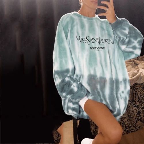 Women's Loose Tie-Dye Printed Hooded Sweatshirt