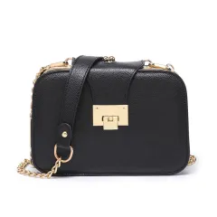Women'S Bag Single Shoulder Diagonal Women'S Bag Chain Small Square Bag - Black - View 1