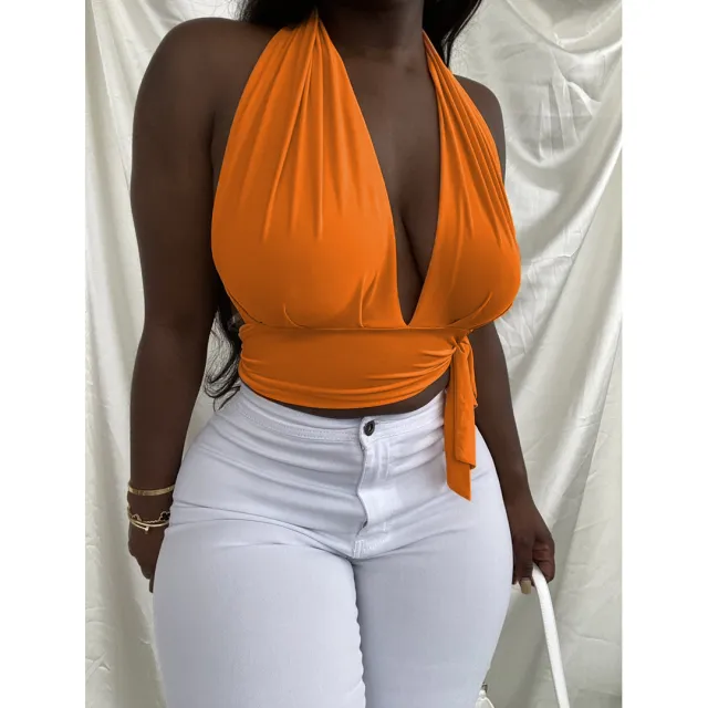 Sexy Tube Top t Shirt Top Summer And Autumn Orange - Shop at LoveMi