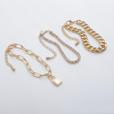 European And American Jewelry Personality Hip Hop Thick Chain Claw Chain Diamond Jewelry