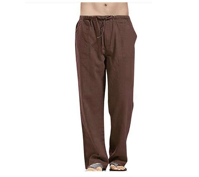 Fashion Simple Men's Linen Pocket Trousers