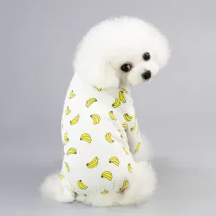 Pet Four-Legged Cotton Home Clothes Dog Pyjamas Casual Cartoon Fruit Pattern - Banana - View 1