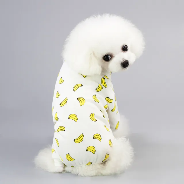Pet Four Legged Cotton Home Clothes Dog Pajamas Casual Cartoon Fruit Pattern Banana - Shop at LoveMi