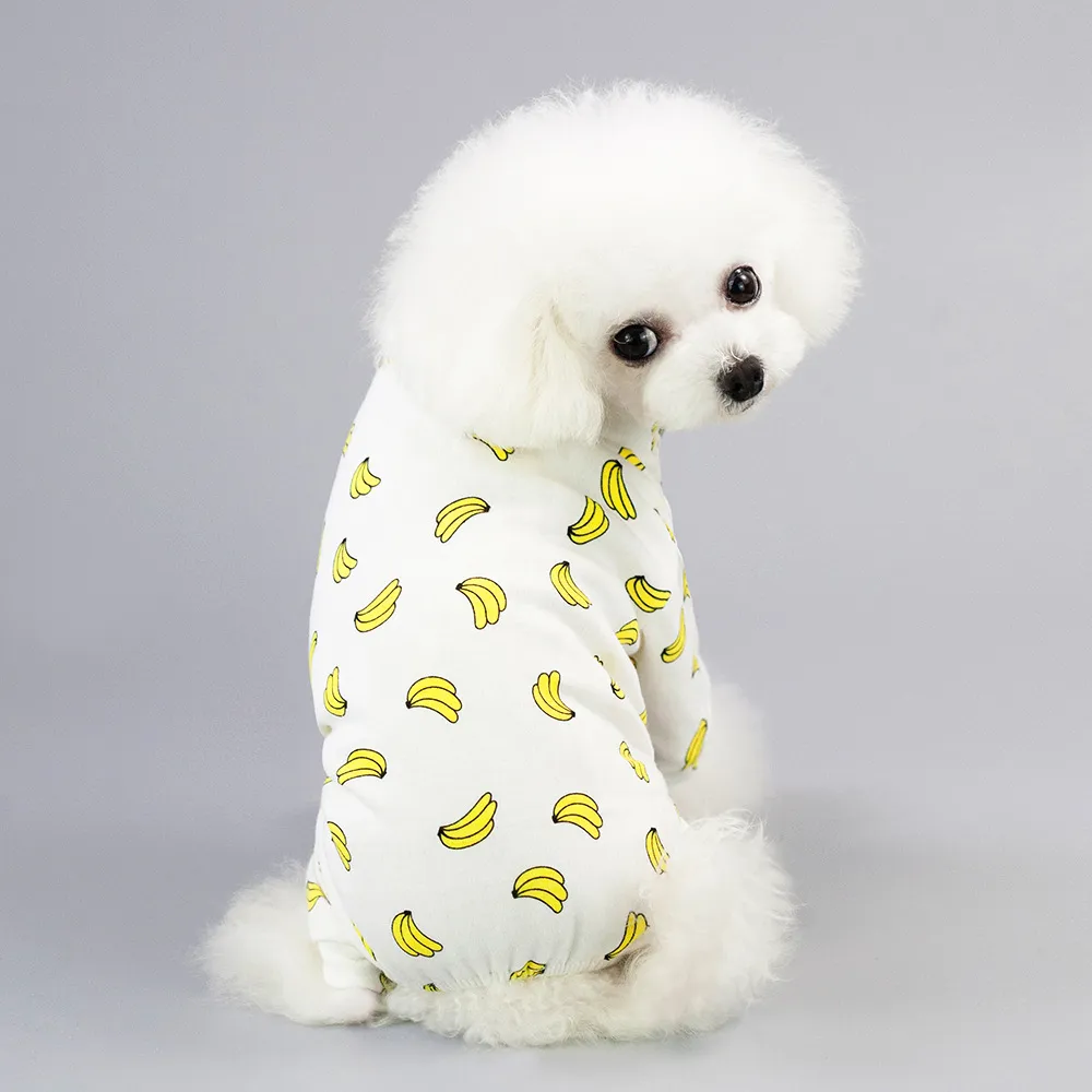 Pet Four-Legged Cotton Home Clothes Dog Pajamas Casual Cartoon Fruit Pattern - Banana