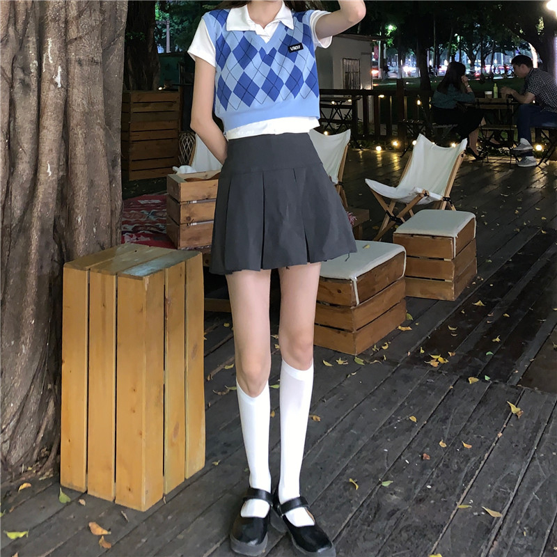 Title 4, Summer New American Rhombus Blue Cropped Top Sw...