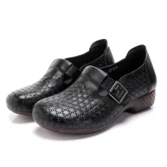 New Style Beef Tendon Sole Retro Ethnic Style Leather Casual Soft Sole Women'S Leather Shoes - Black - View 1